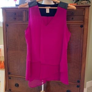 CACHE Gorgeous Asymmetrical Sheer Shirt 💜🖤💜🖤